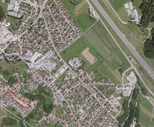 Predtrg – orto-foto posnetek, 2013
